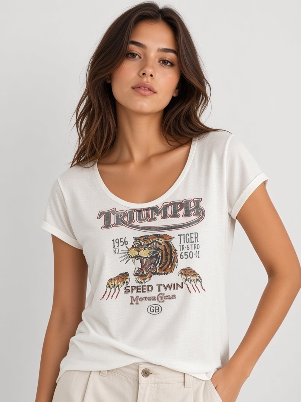 Lucky Brand | LIKE NEW Tiger graphic tee scoop neck short sleeve t-shirt medium